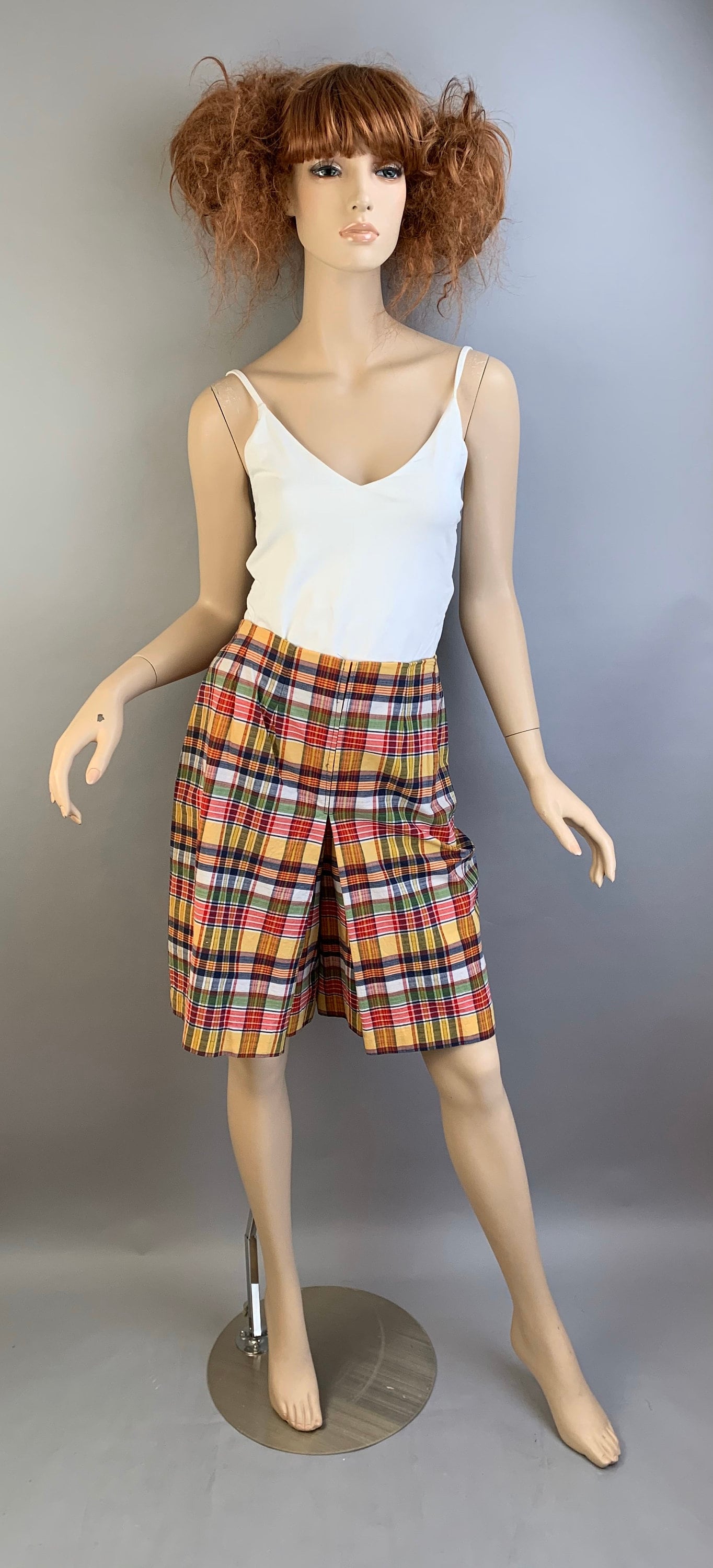Vintage 80s Skort// 80s Preppy Girl Skort// Vintage Plaid