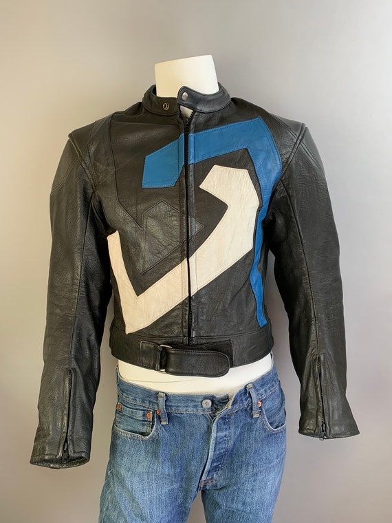 Vintage 90s Leather Jacket// Leather Motorcycle Ja