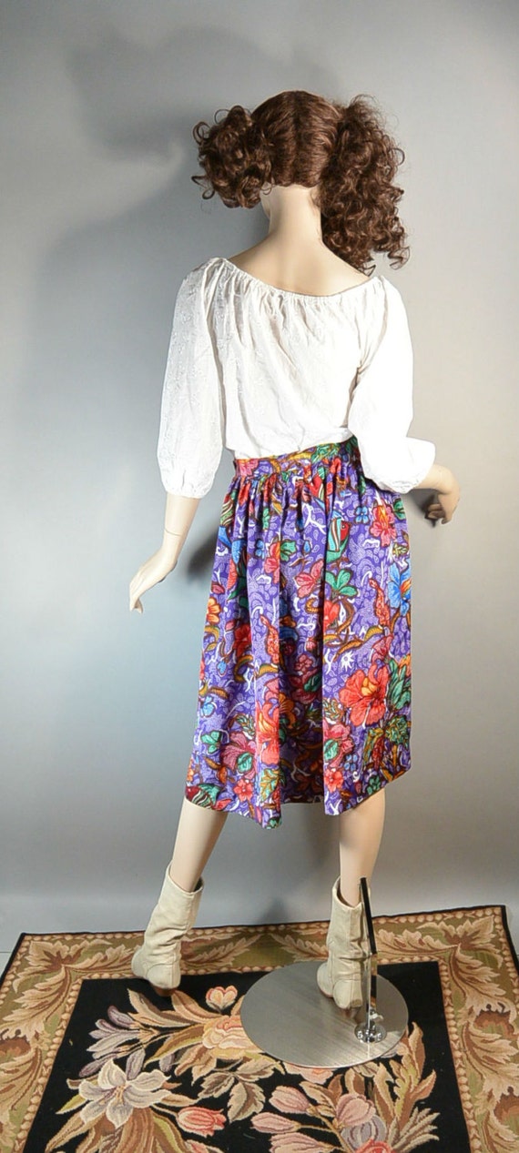 Hawaiian Batik Print Skirt// 80s Secretary Skirt/… - image 3