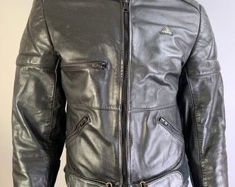 Vintage Motorcycle Jacket// Black Leather Motorcycle Jacket// 80s Biker Jacket