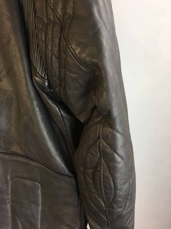 Vintage Motorcycle Jacket// 80s Cafe Racer Jacket… - image 8