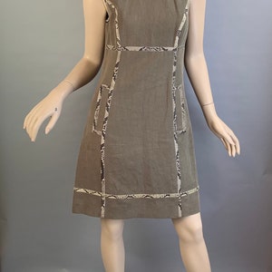 Early 2000s Michael Kors Dress// Canvas and Snakeskin Summer Dress// Designer Dress