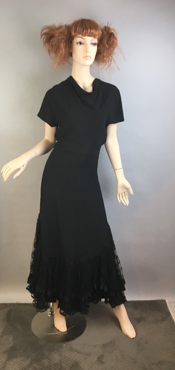 Vintage 40s Long Bias Cut Dress// Vintage Maxi 40s