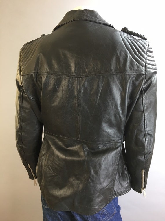 Vintage Motorcycle Jacket// Etches Leder Leather … - image 5