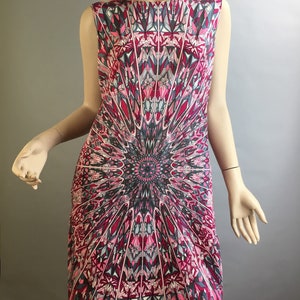 Psychedelic 60s Dress// Pucciesque Vintage Dress// Medium-large Psychedelic Dress F1 image 2