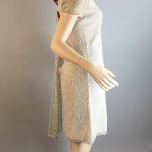 Vintage Mod 60s Dress// Sparkling Silver Vintage Dress// Mod Shift Dress image 5