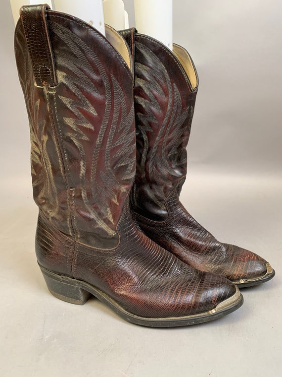 Vintage Cowboy Boots// 80s Oxblood Cowboy Boots//
