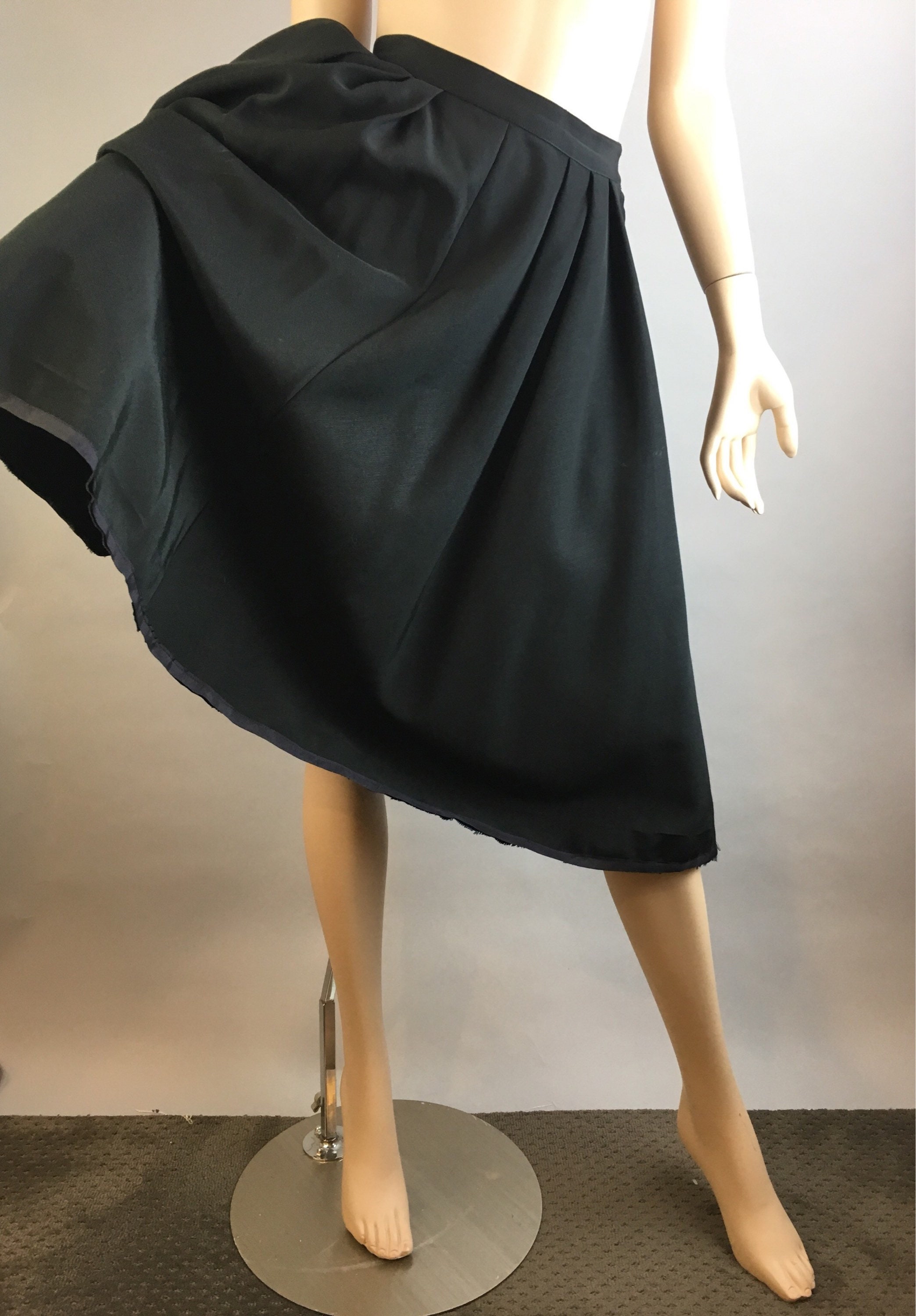 Vintage 50s Circle Skirt// Black Taffeta Circle Skirt// - Etsy