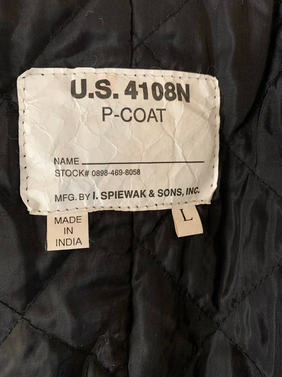 Men's Navy P-Coat// Vintage Heavy Wool Coat// 70s… - image 6