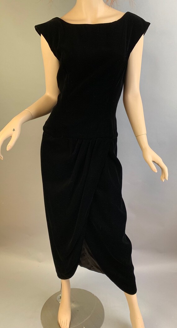 Vintage Victor Costa Dress// 80s Velvet Dress// 8… - image 4