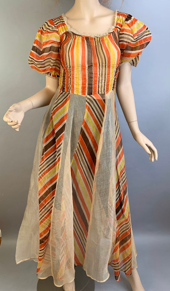 Vintage 40s Chiffon Gown// Beautiful Chiffon Dress