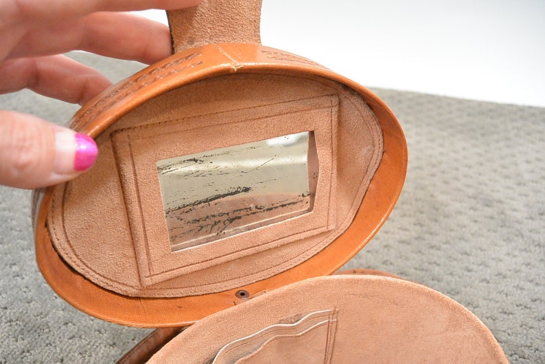 Vintage 30s Tooled Leather Purse// Pill Box Leather Purse// Vintage Handbag 1930s F1 Etsy