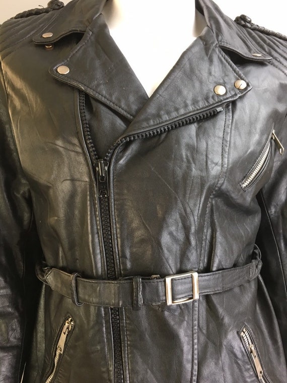 Vintage Motorcycle Jacket// Etches Leder Leather … - image 4