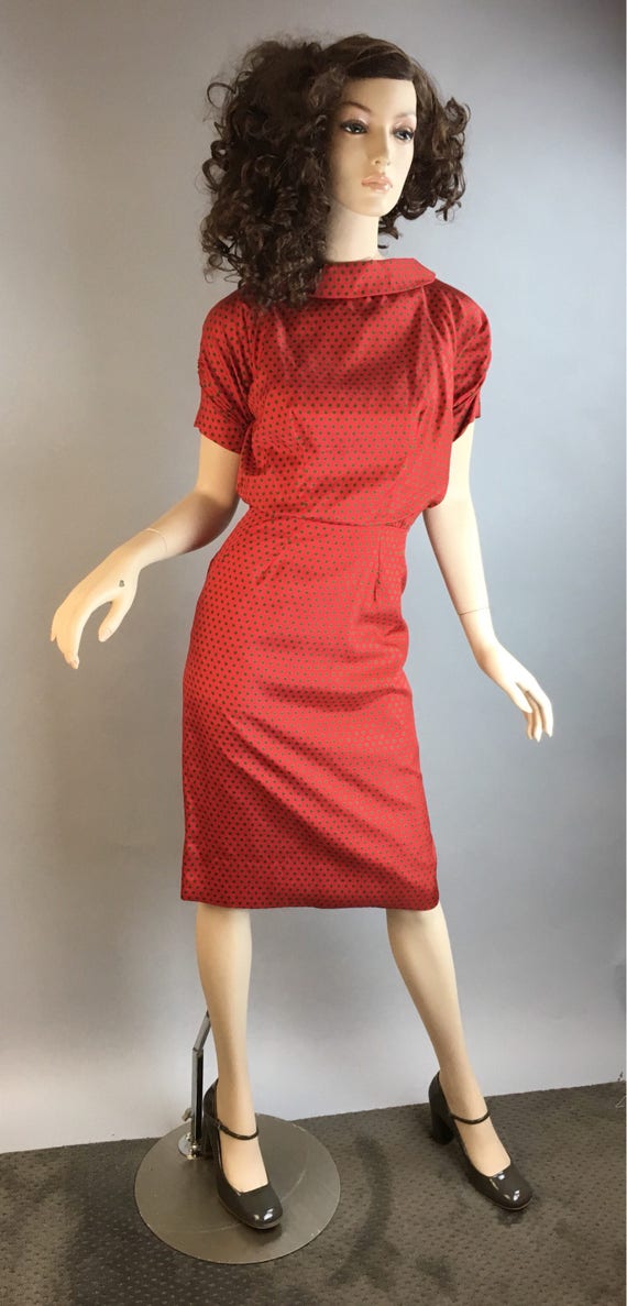 Vintage 60s Wiggle Dress// Mad Men Silk 60s Dress… - image 1