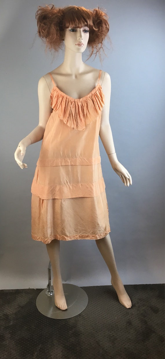 Vintage 20s Dress// Drepression Era Taffeta Dress/