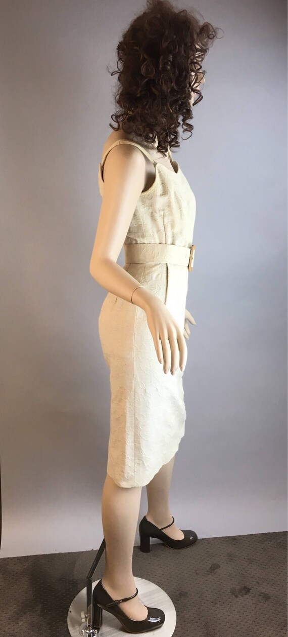 Vintage Wiggle Dress// 60s Spring Brocade Dress//… - image 7
