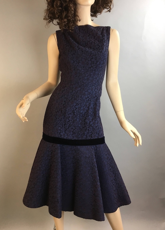sachin and babi light blue dress 50s Party Dress in Brilliant Blue Satin – Better Dresses Vintage
