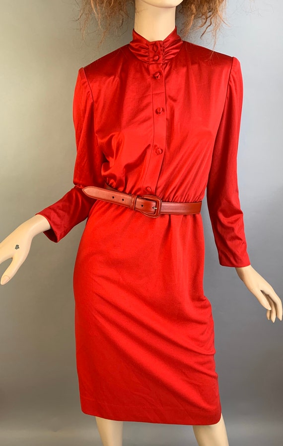 80s Red Dress// Red Hot Secretary Dress// Vintage… - image 1