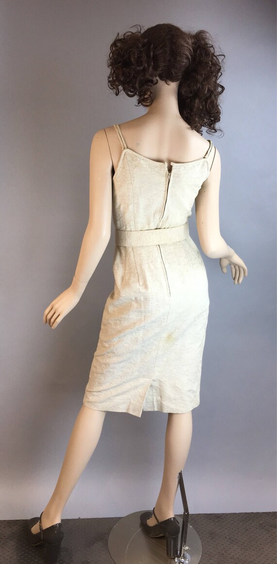 Vintage Wiggle Dress// 60s Spring Brocade Dress//… - image 8