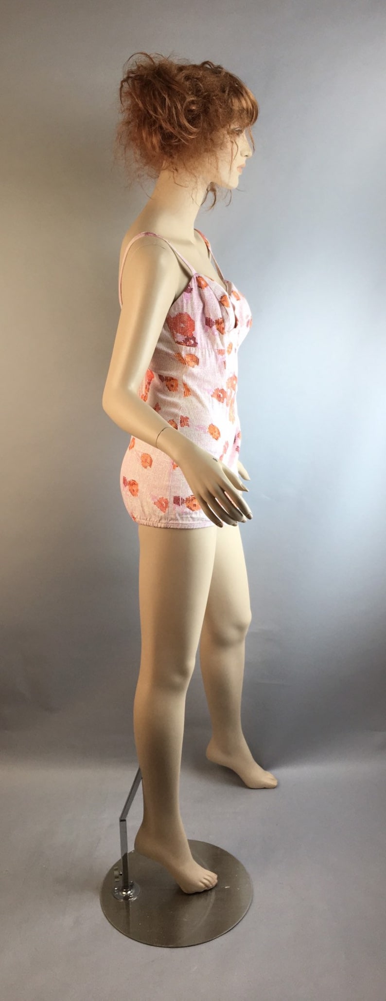 Vintage 60s One Piece Bathing Suit Vintage Maillot 60s Swim Romper