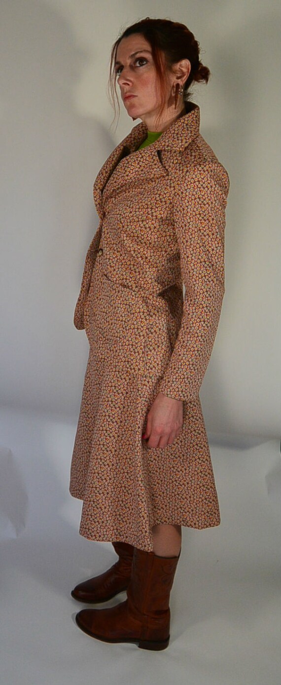 60s Flower Power Work Suit with Deadstock Lime Gr… - image 3
