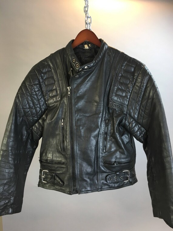 Vintage Leather Motorcycle Jacket Quilted Image 0