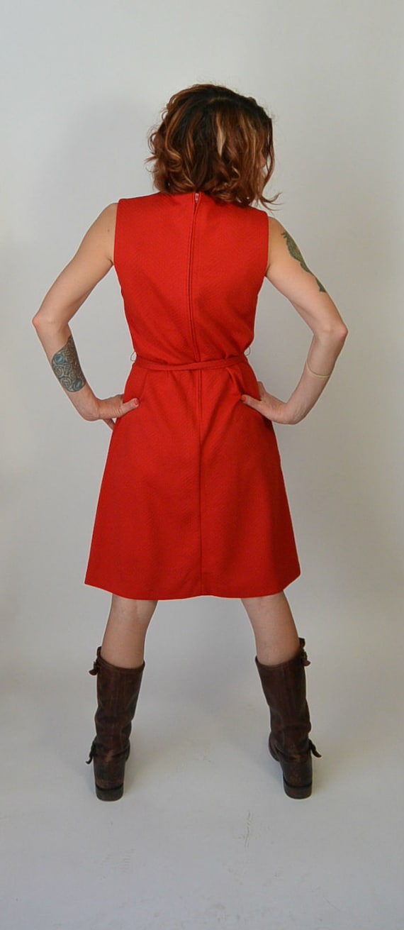 Bright Red Mod Shift// 60s Shift Dress// Mod Dres… - image 3