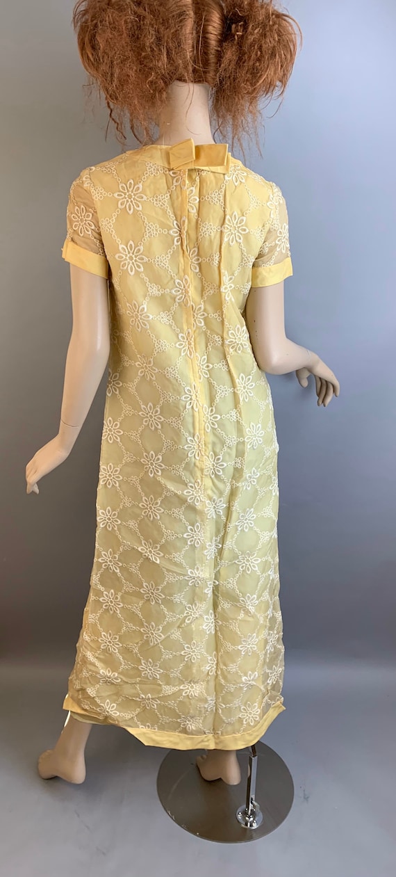 Lemon Yellow Maxi Dress// Vintage 60s Spring Dres… - image 3