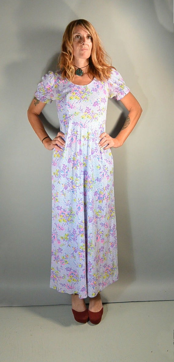 Purple 70s Maxi Dress// Princess Sleeve Long Dress