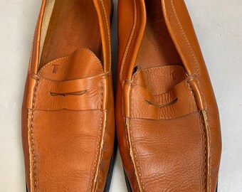 Vintage Tods Loafers// Brown Leather Loafers// Penny Loafer