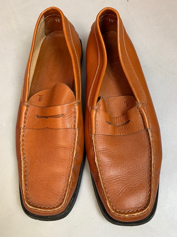 Vintage Tods Loafers// Brown Leather Loafers// Pe… - image 1