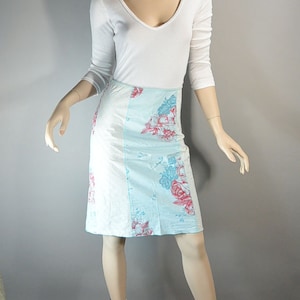 90s Mixed Print Skirt// Cotton A-line Skirt// Adorable 90s Skirt (F1)