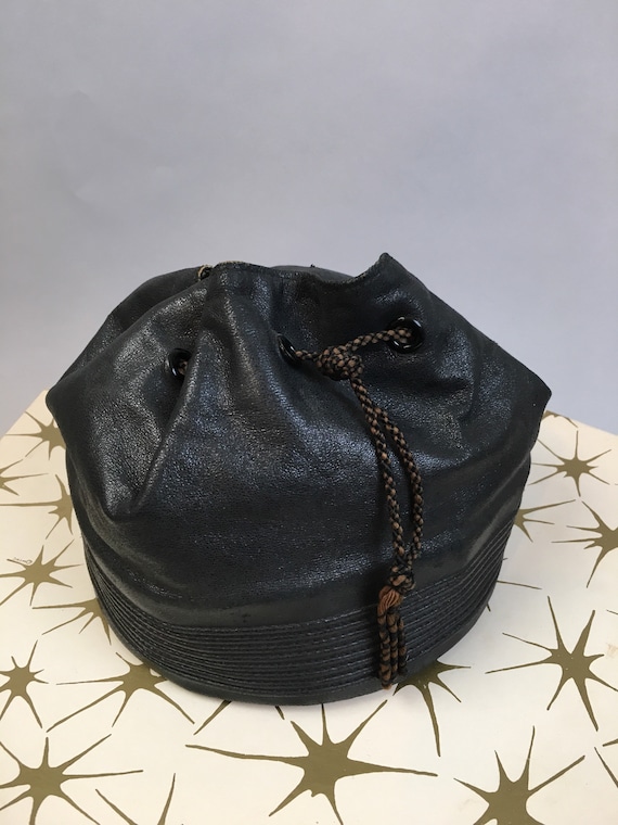 Vintage 30s Leather Handbag// Vintage Deco Era Pur