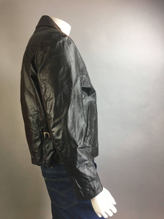 Vintage Leather 80s Jacket// Faux Fur Lined Motor… - image 7