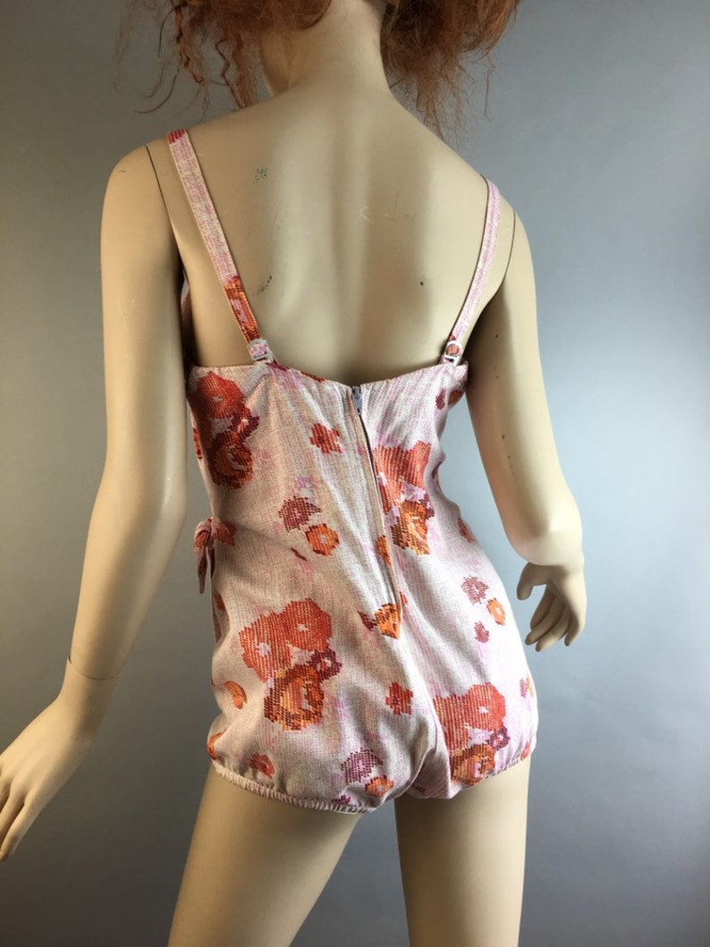 Vintage 60s One Piece Bathing Suit Vintage Maillot 60s Swim Romper