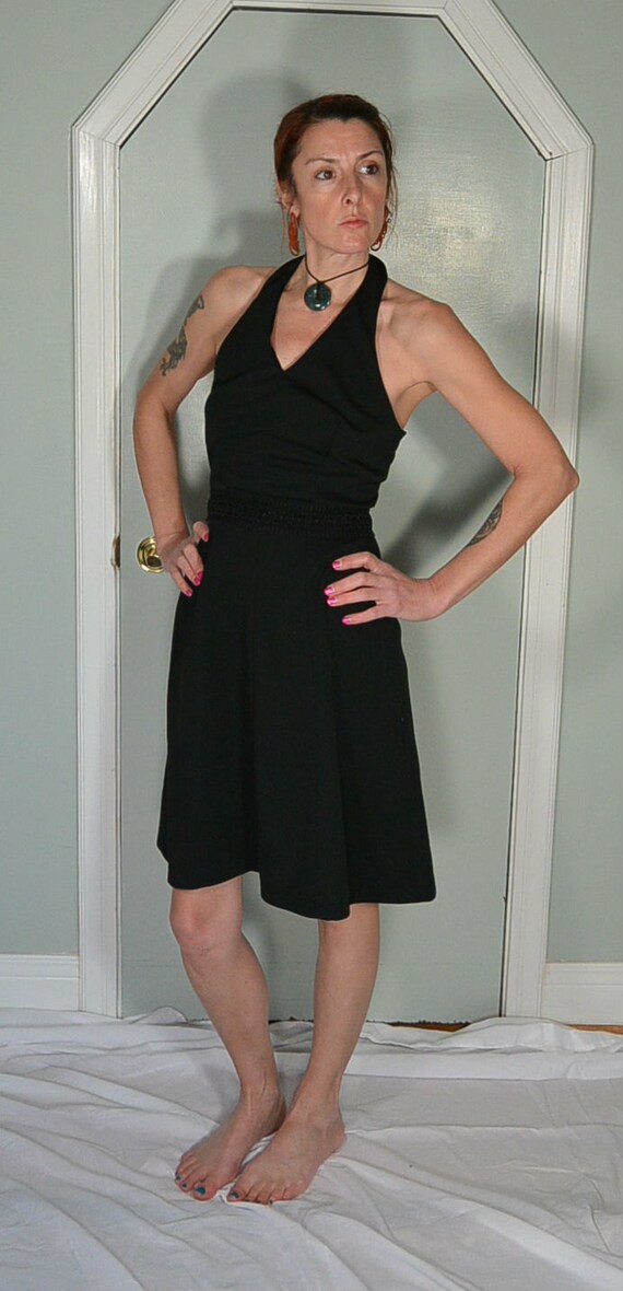 60s Halter dress// Vintage Polyester Dress// Vinta