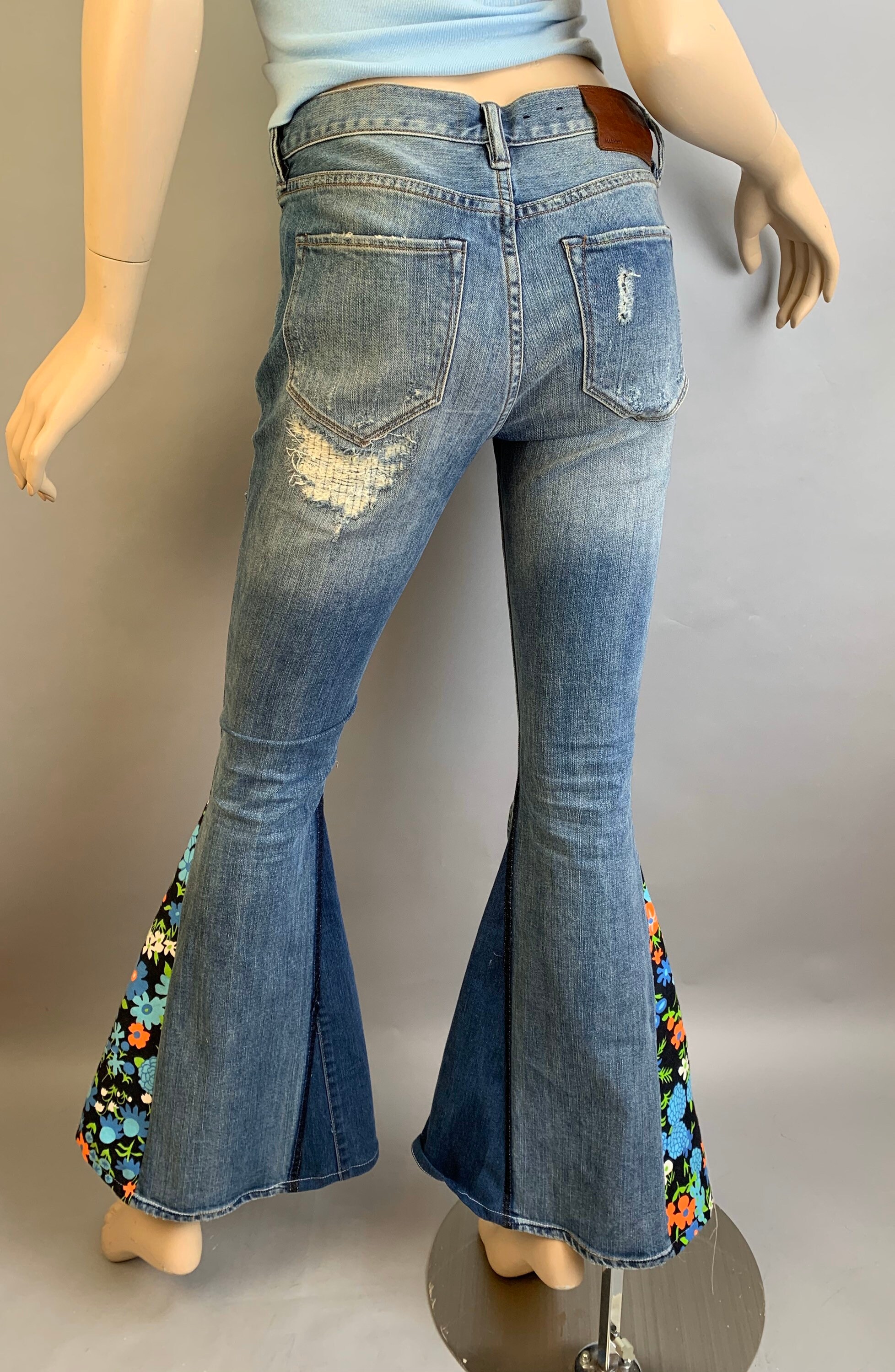 Vintage Style Bell Bottom Jeans// Up-cycled Flared Leg Denim// | Etsy