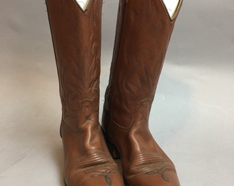 Vintage Cowboy Boots// Mens 7.5 or 8 Womens 10// 80s Leather Western Boots