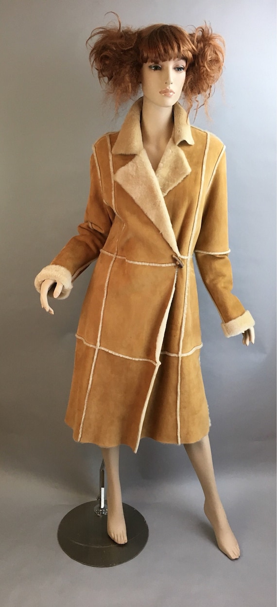 Anne Klein Shearling Coat// Long Vintage Shearlin… - image 1