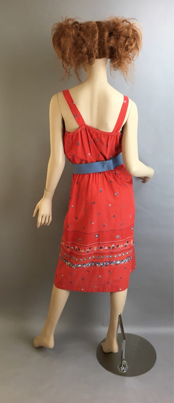 Cotton Summer Dress// Vintage 70s Sleeveless Dres… - image 4