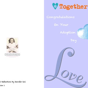 Whimsical Adoption 1 es una manera especial de decirle a alguien lo feliz que eres de que han sido adoptados por padres que los amarán para siempre.