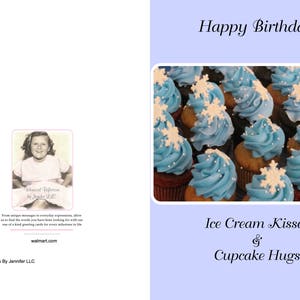 Beijos de sorvete e abraços de bolo, desejo de aniversário. Cartão de aniversário, Cartões, Cup cakes, Todas as ocasiões, Geral, Cartão de beijo, Aniversário infantil