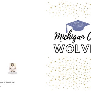 Carte de graduation, école secondaire, carte générale, graduation d’école secondaire, graduation élevée de ville du Michigan, félicitations, carte d’occasion