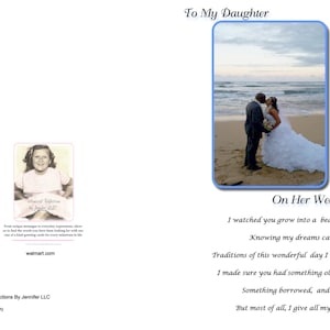 An meine Tochter an ihrem Hochzeitstag (Paar am Strand) Grußkarte, Hochzeitskarte, Mutter-Tochter-Grußkarte, besonderen Anlass,
