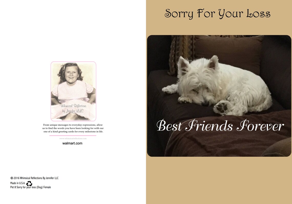 Sorry for the Loss of Your Dog All Occasion Greeting Card Etsy