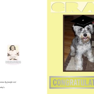 Cartão de formatura, ensino médio, cartão geral, formatura do ensino médio, cachorro fofo com chapéu de formatura, parabéns, cartão para todas as ocasiões