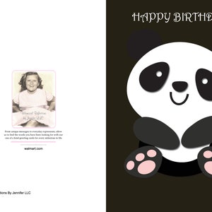 Ce panda vient à votre façon d’aider à partager dans cette journée spéciale. Anniversaire d’enfants, carte générale, anniversaire, toutes les occasions