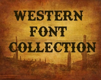 Western Font Collection -  Cross Stitch Pattern - Instant Download