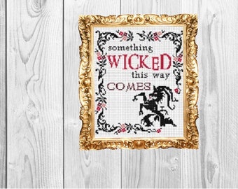 Something Wicked this way comes - Shakespeare Quote Halloween Subversive Cross Stitch Pattern - Instant Download