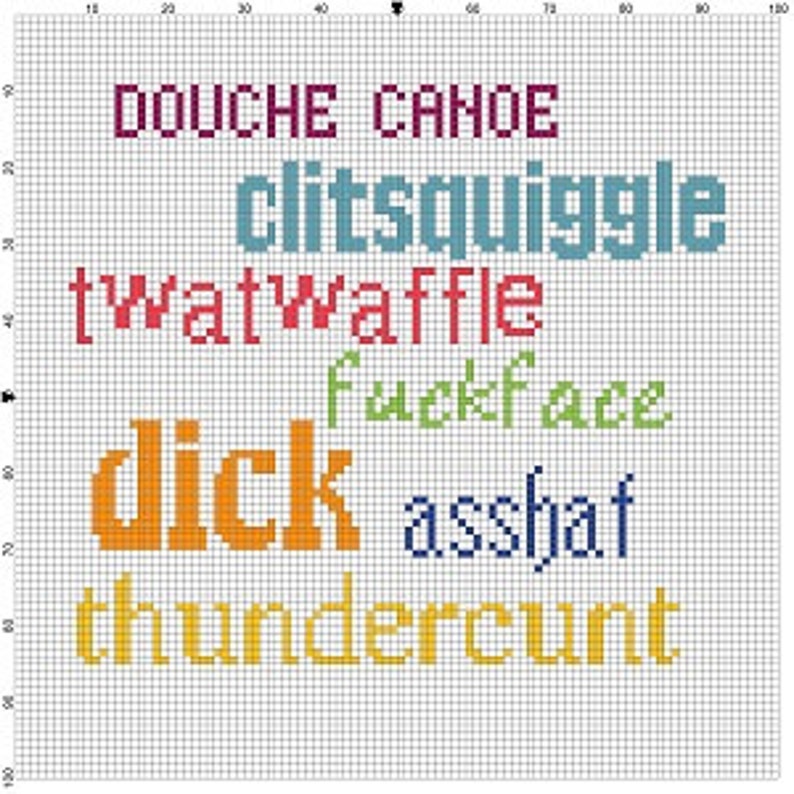 Creative Swear Words Cross Stitch Pattern Instant Download Etsy